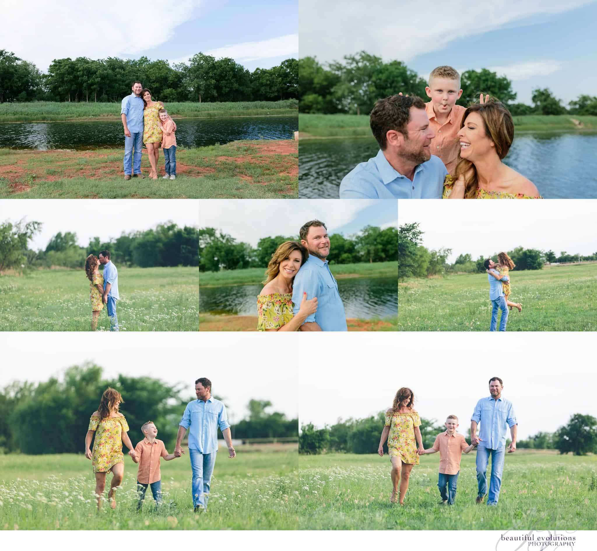 family collage in the field