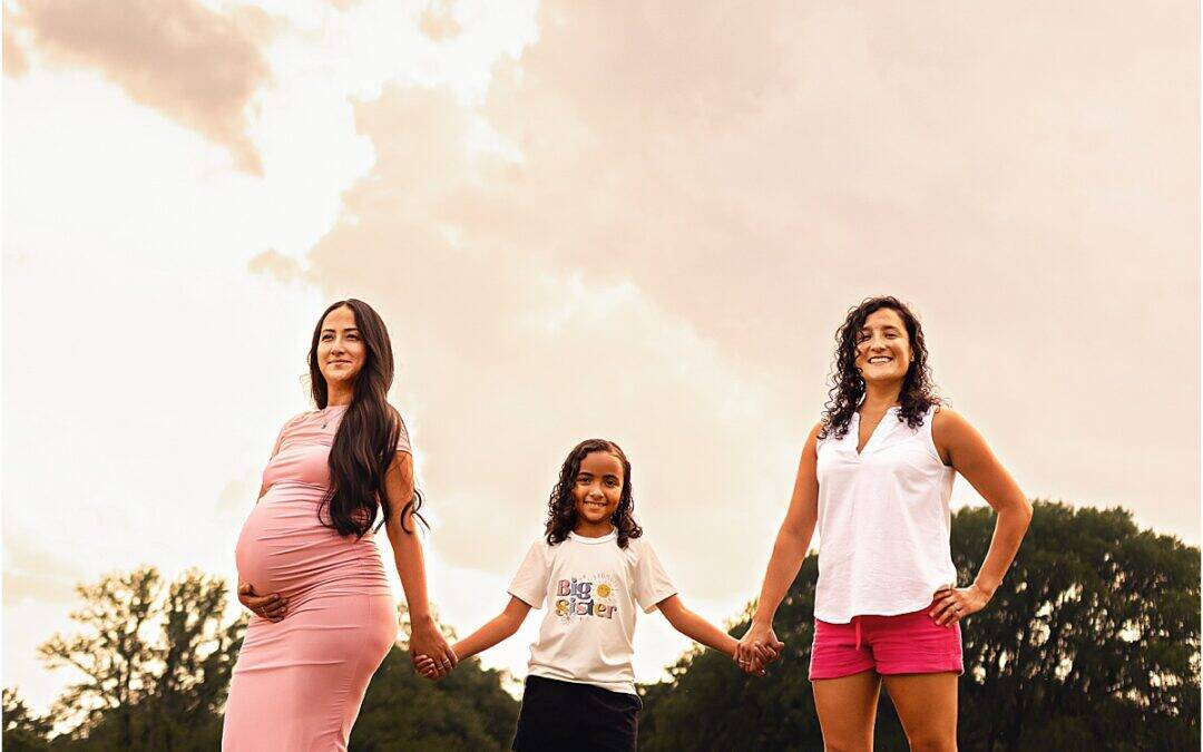 Maternity Photos in Arlington, TX | Two Mommas and a Stormy Sky